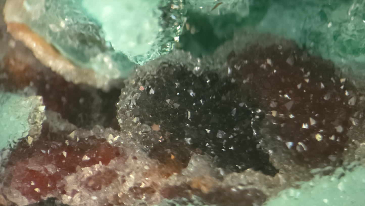 Baryte pseudomorph Malachite pseudomorph chrysocolla