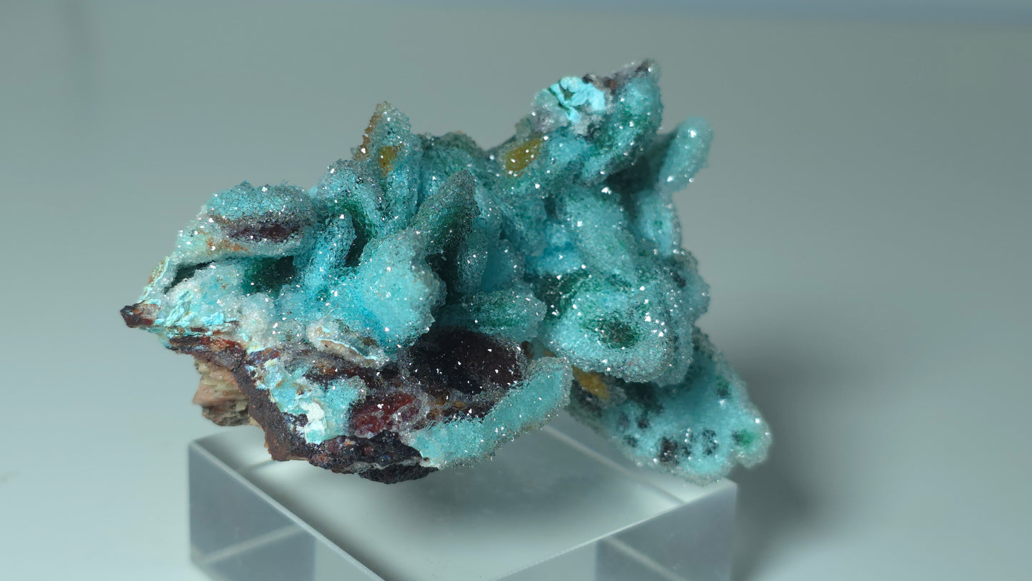 Baryte pseudomorph Malachite pseudomorph chrysocolla