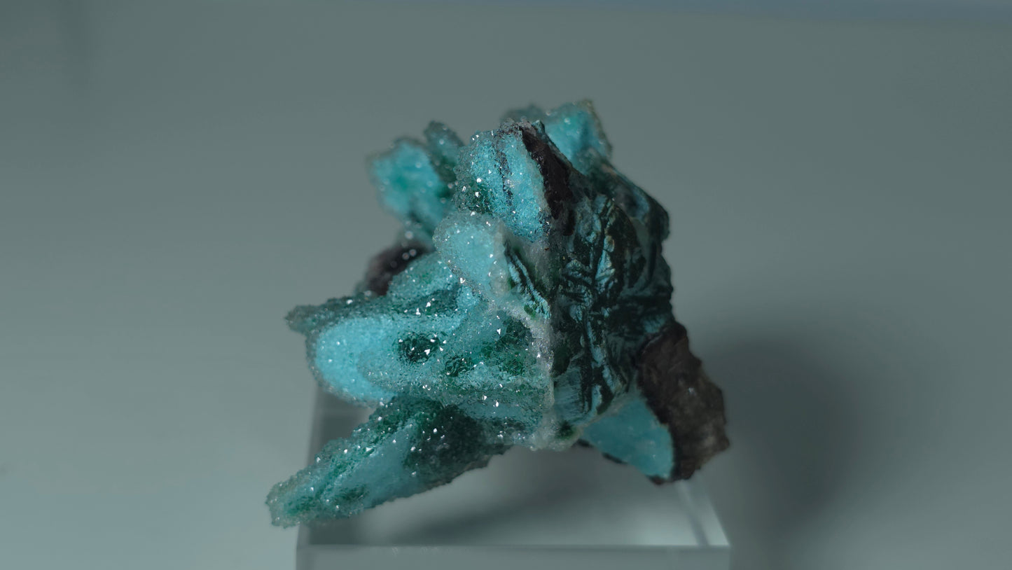 Baryte pseudomorph Malachite pseudomorph chrysocolla