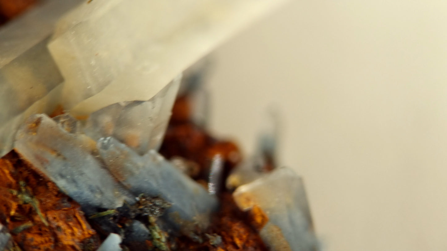 Quartz Crystal with Aegirine and Siderite