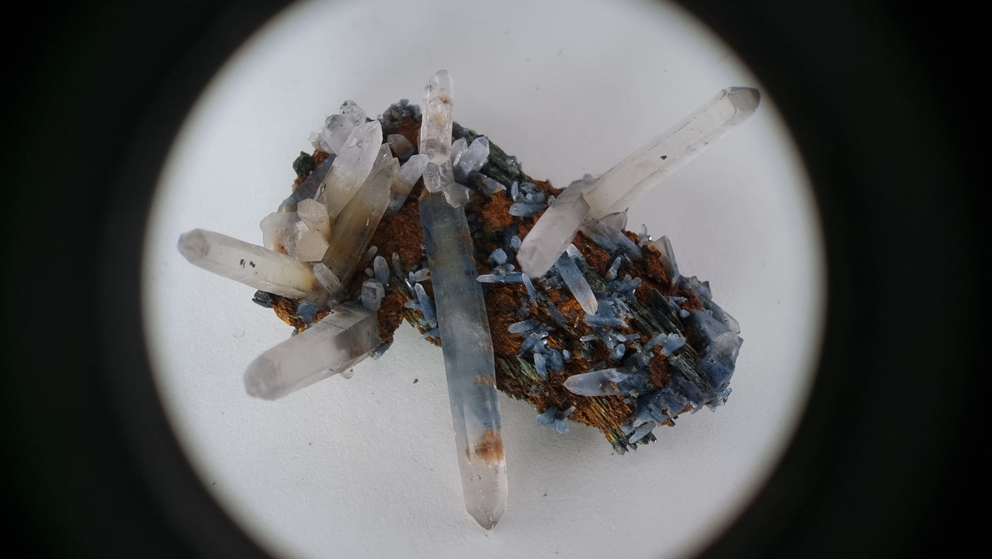 Quartz Crystal with Aegirine and Siderite