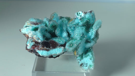 Baryte pseudomorph Malachite pseudomorph chrysocolla