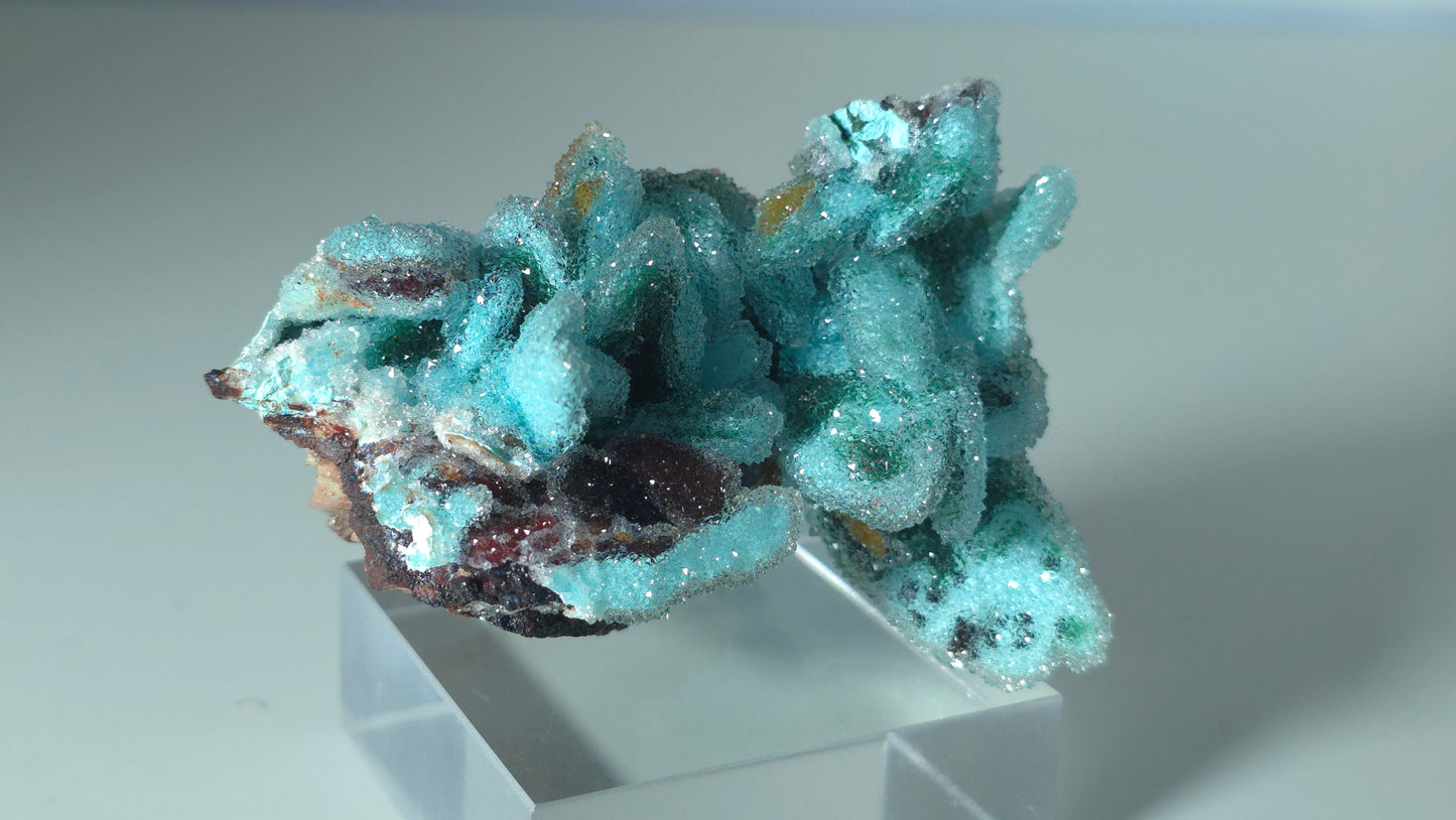 Baryte pseudomorph Malachite pseudomorph chrysocolla