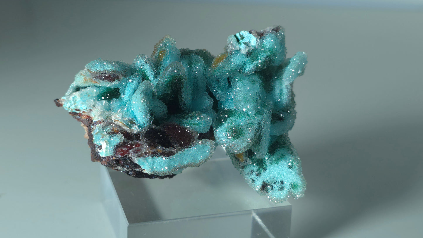 Baryte pseudomorph Malachite pseudomorph chrysocolla