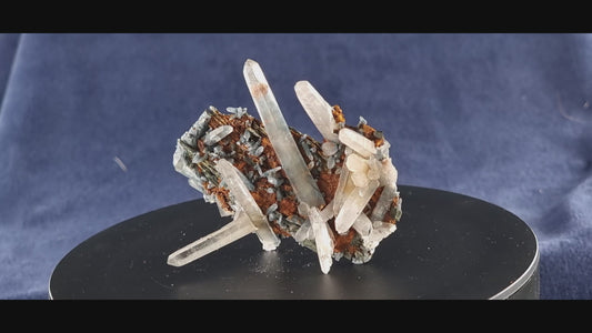 Quartz Crystal with Aegirine and Siderite